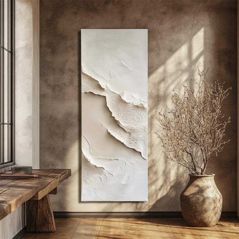 Ethereal Layers 3d wall art for living room diptych with textured abstract neutral design