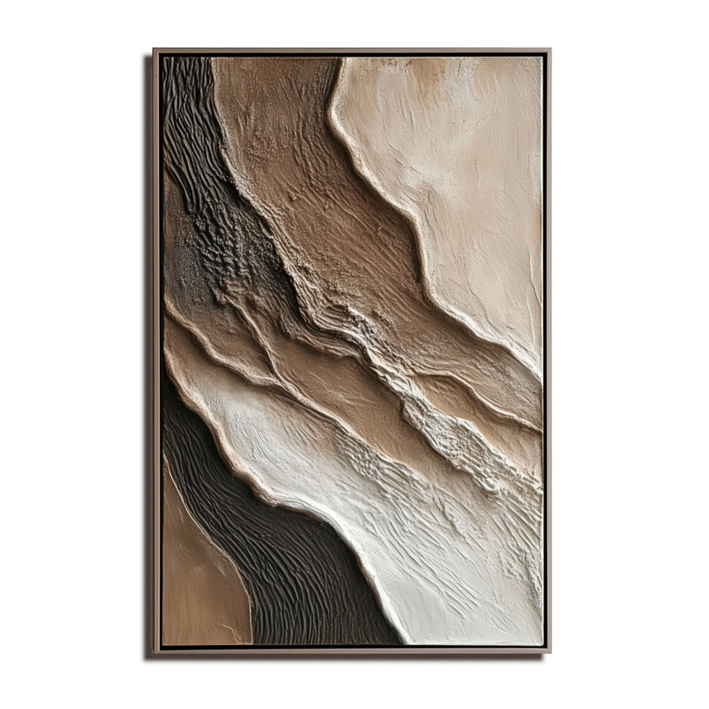 earthy textured flow artwork abstract neutral wall art