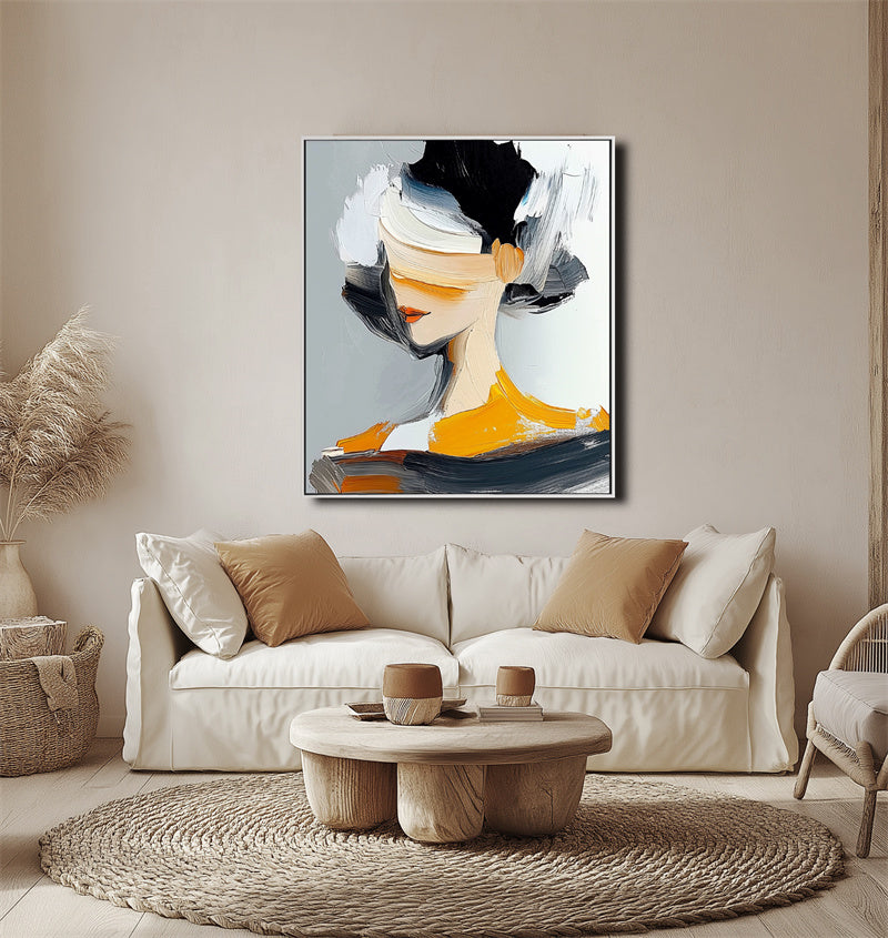 Golden Veil – Modern Abstract Portrait