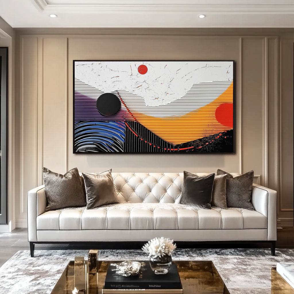 Celestial Waves: Modern Canvas