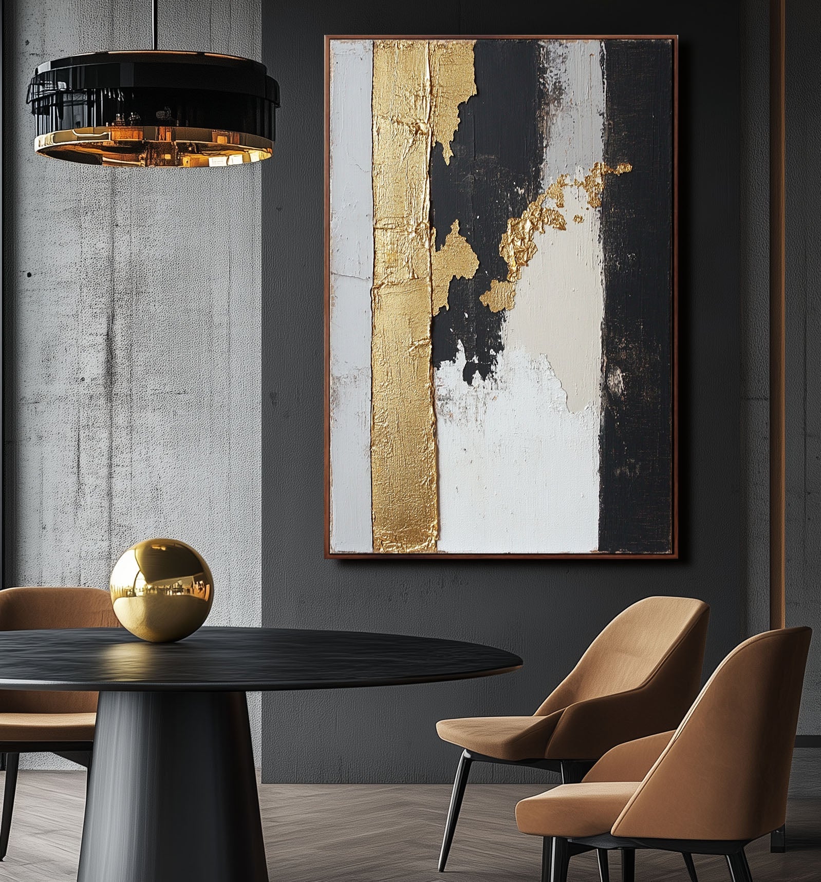 Golden Essence Abstract Art