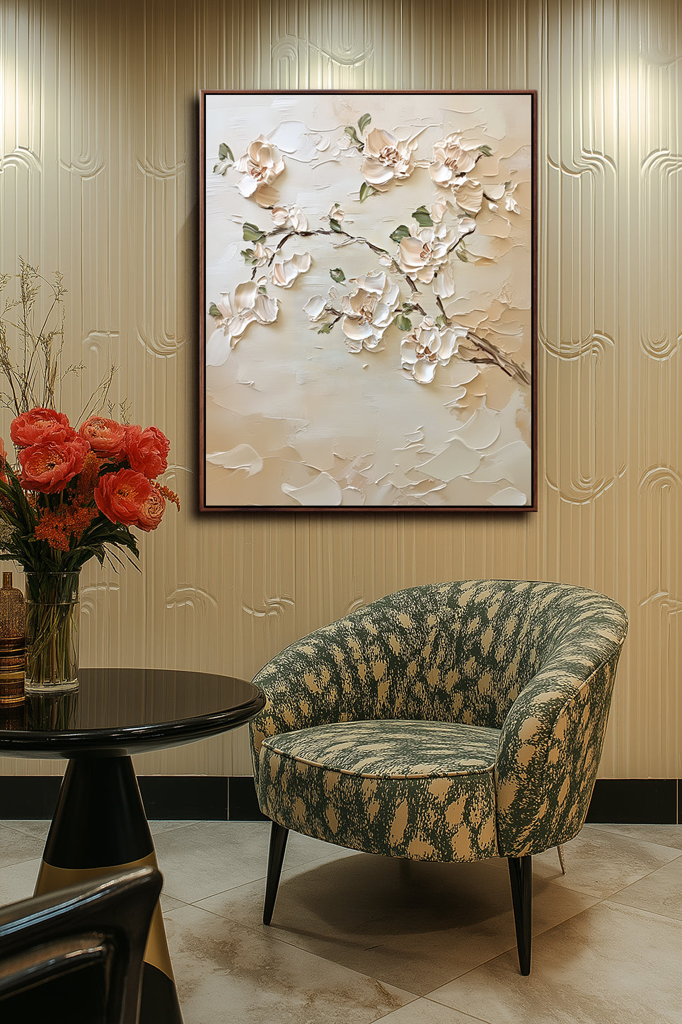 Blooming Serenity: 3D Canvas