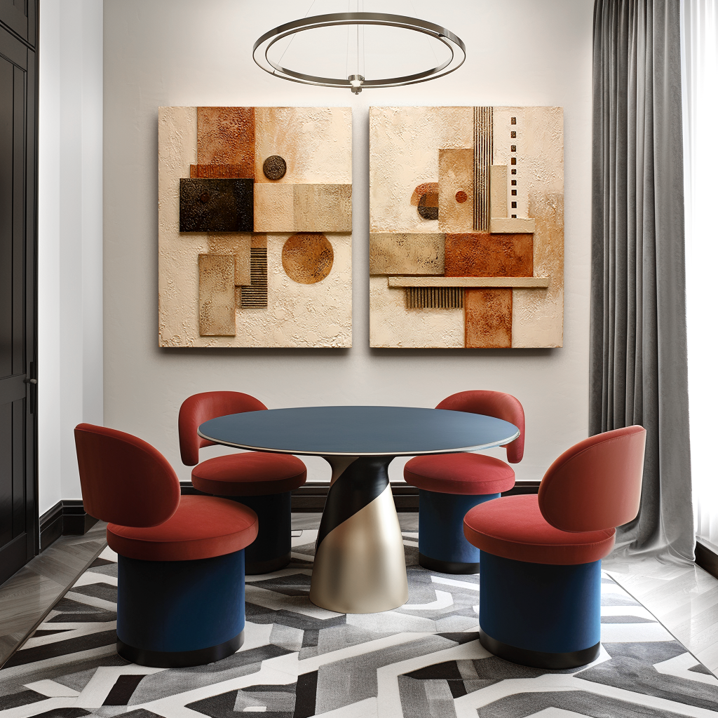 Abstract Life abstract textured wall art with geometric shapes and earthy tones.