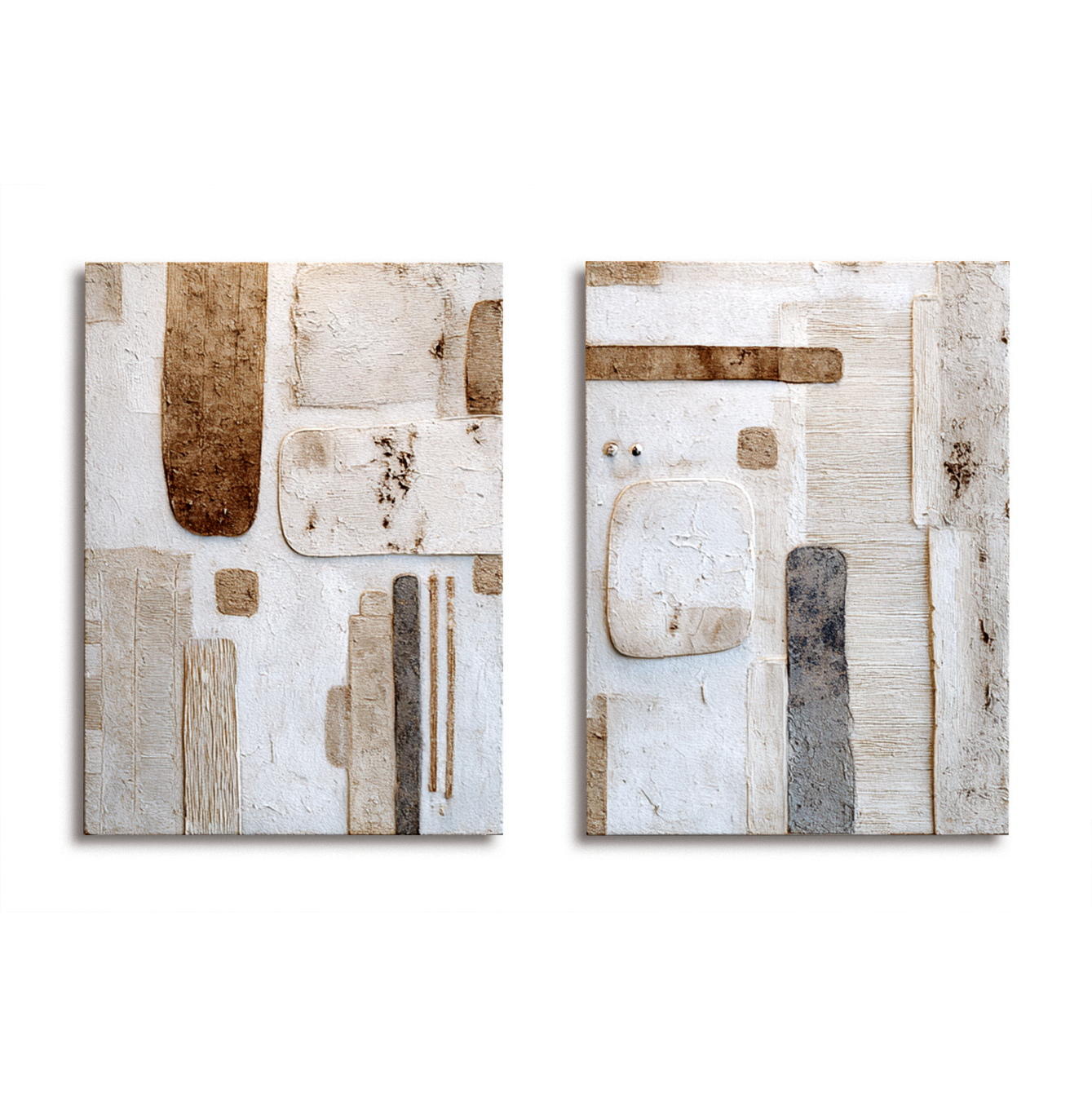 Abstract Multiple Lives textured abstract wall decor in neutral tones.