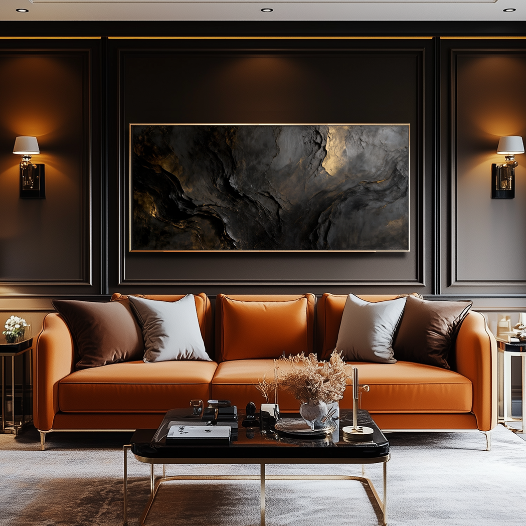 Abstract Wabi Texture Black time