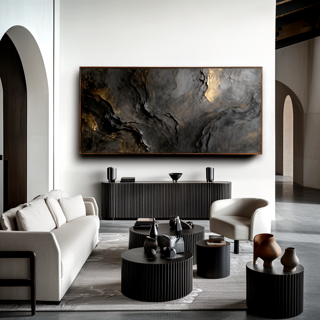 Abstract Wabi Texture Black time