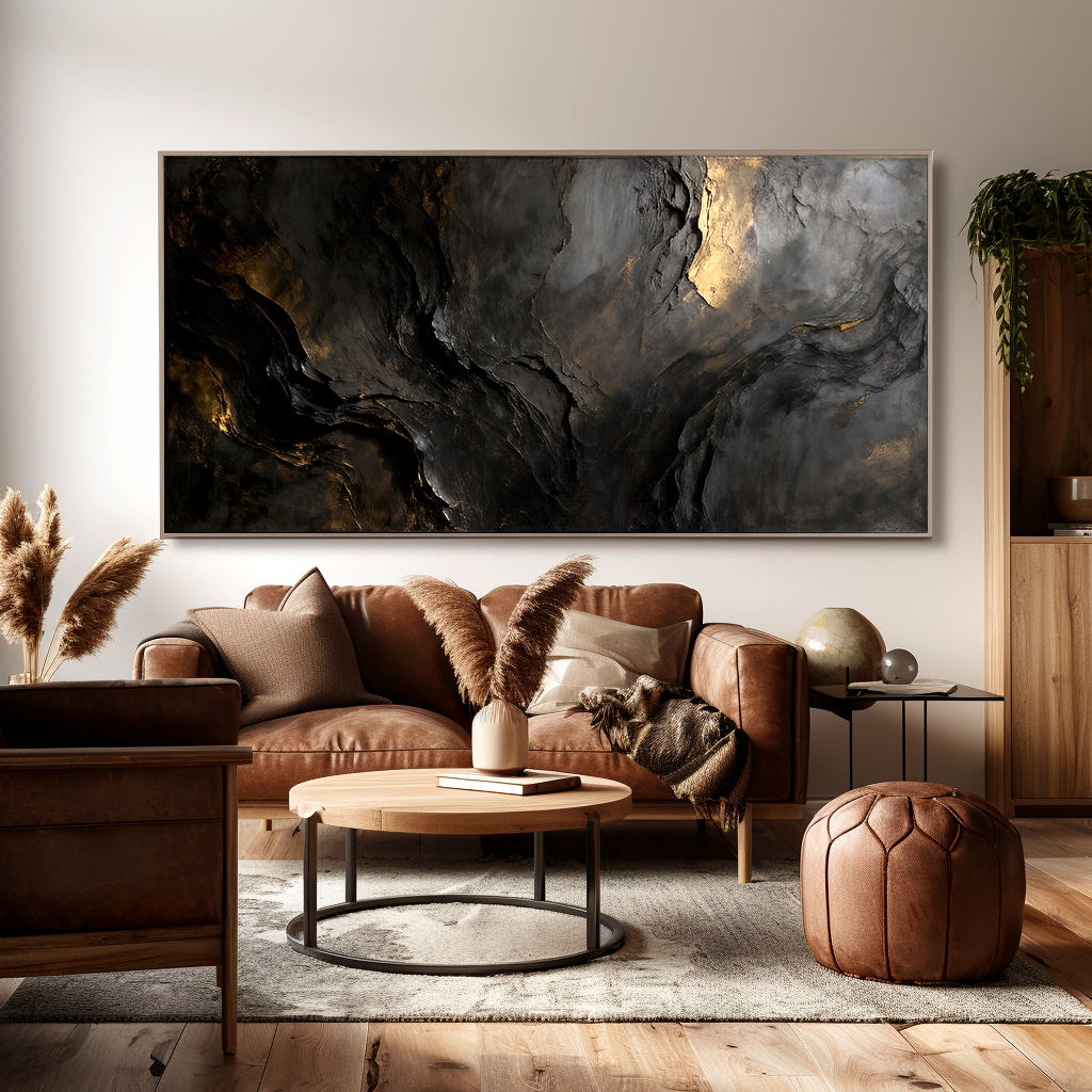 Abstract Wabi Texture Black time