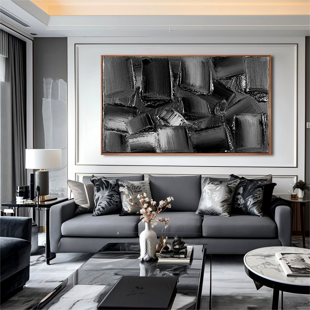 Abstract Wabi Texture Black time AG068