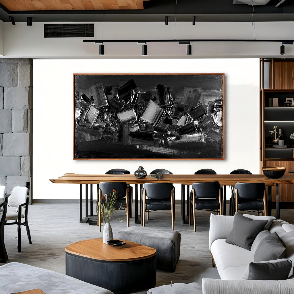 Abstract Wabi Texture Black time AG067