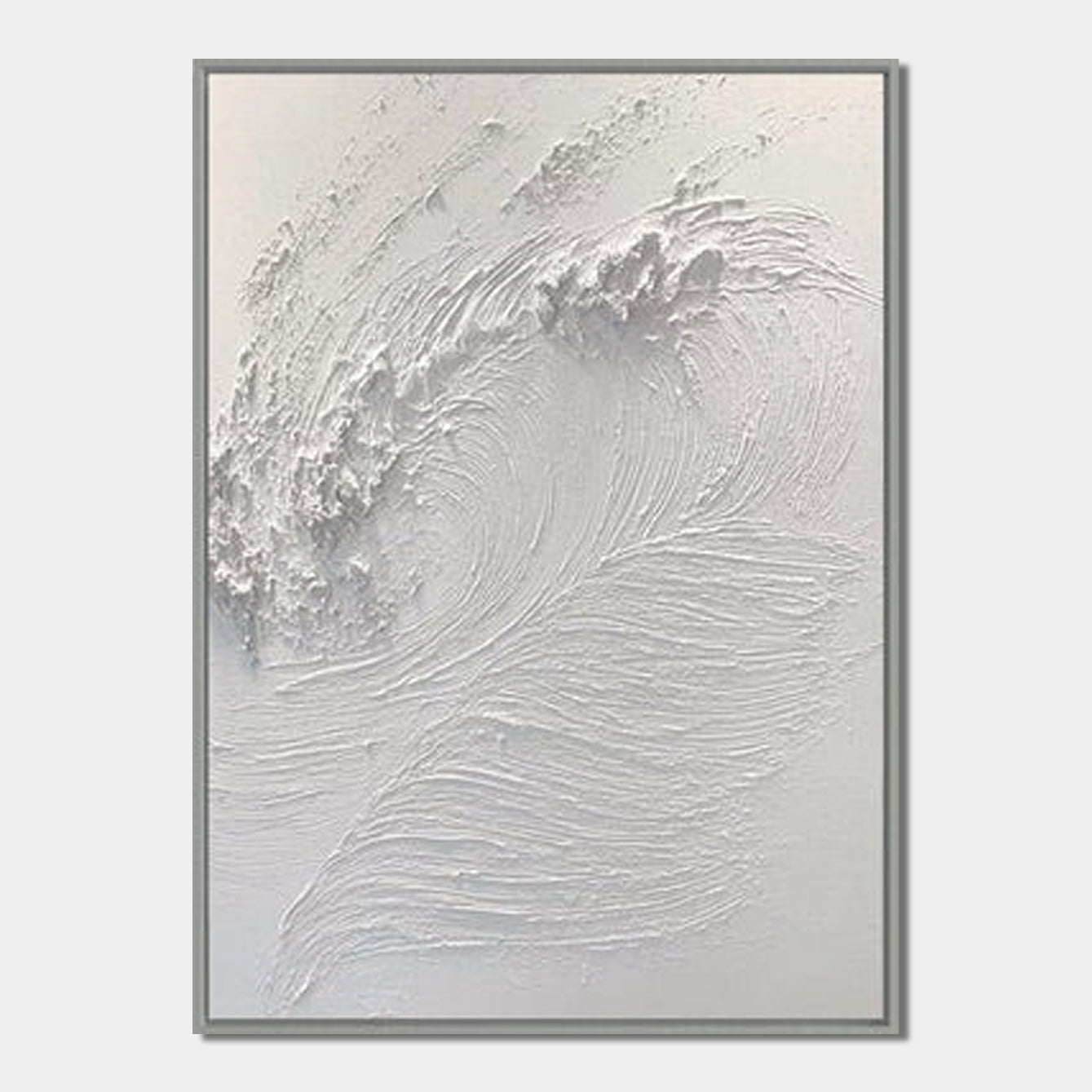 White Waves – White Abstract Painting