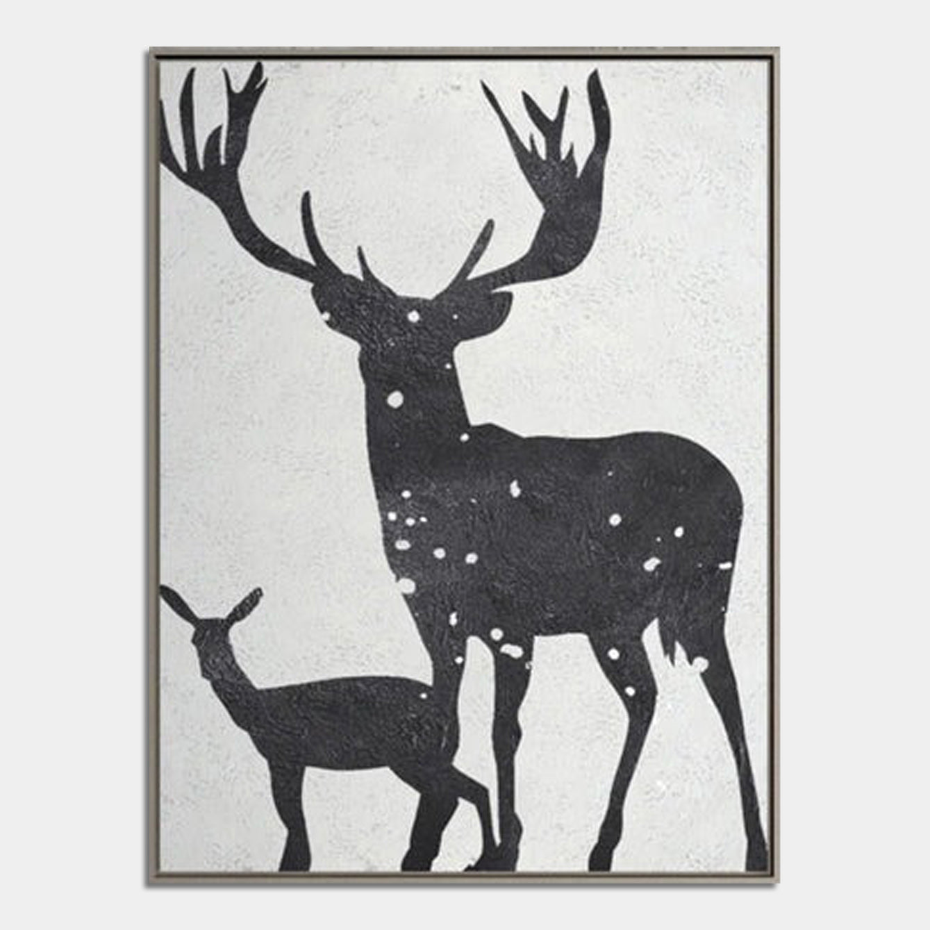 Wildlife Sanctuaries – Black and White Deer Art