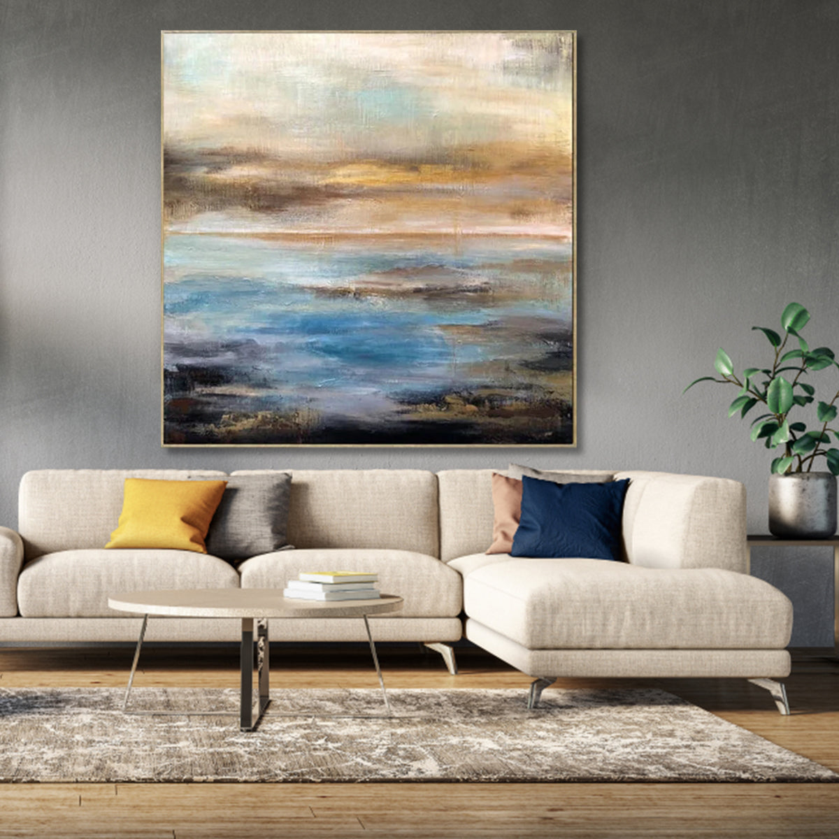 Abstract Sea and Sky landscape paintings modern abstract seascape wall art