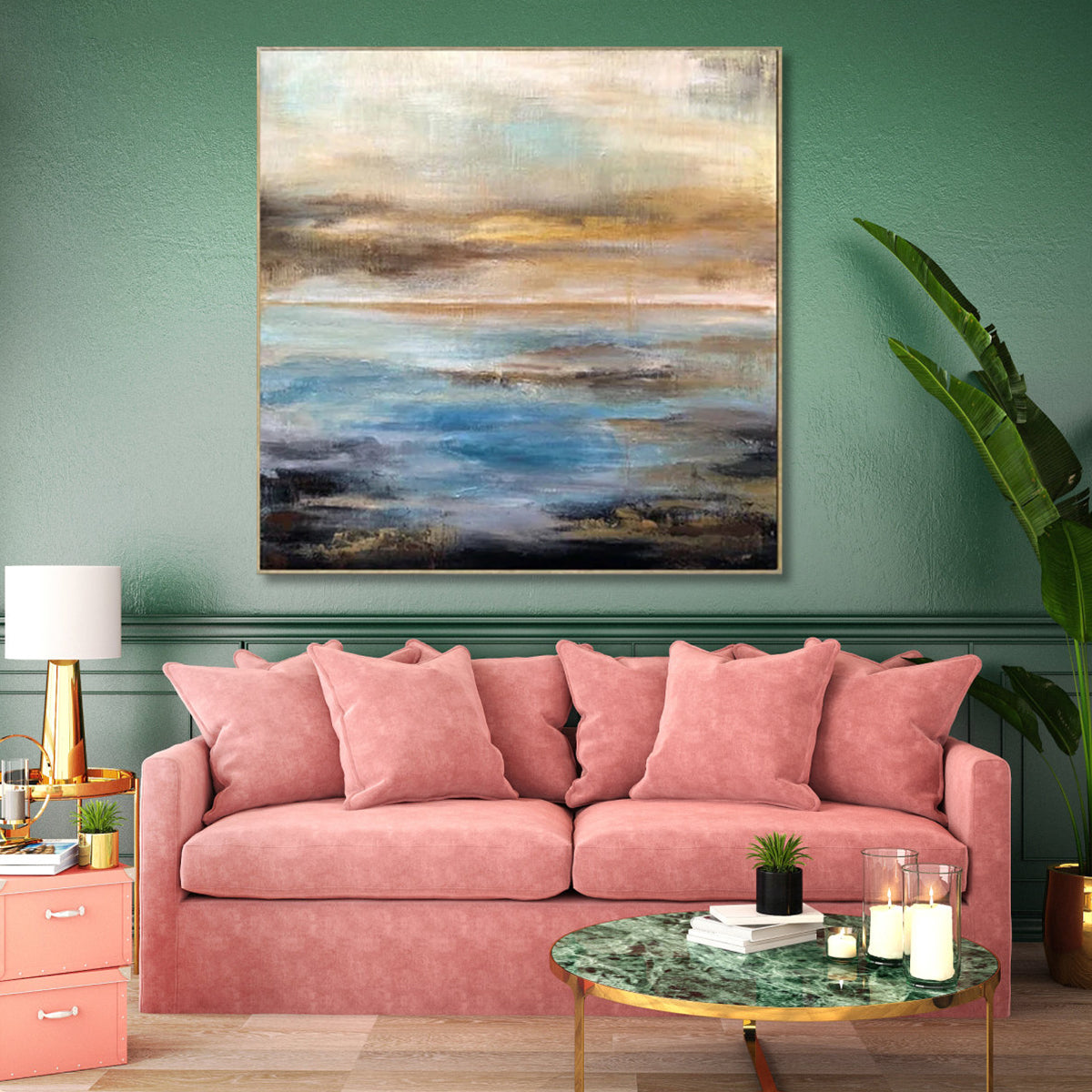 Abstract Sea and Sky landscape paintings modern abstract seascape wall art