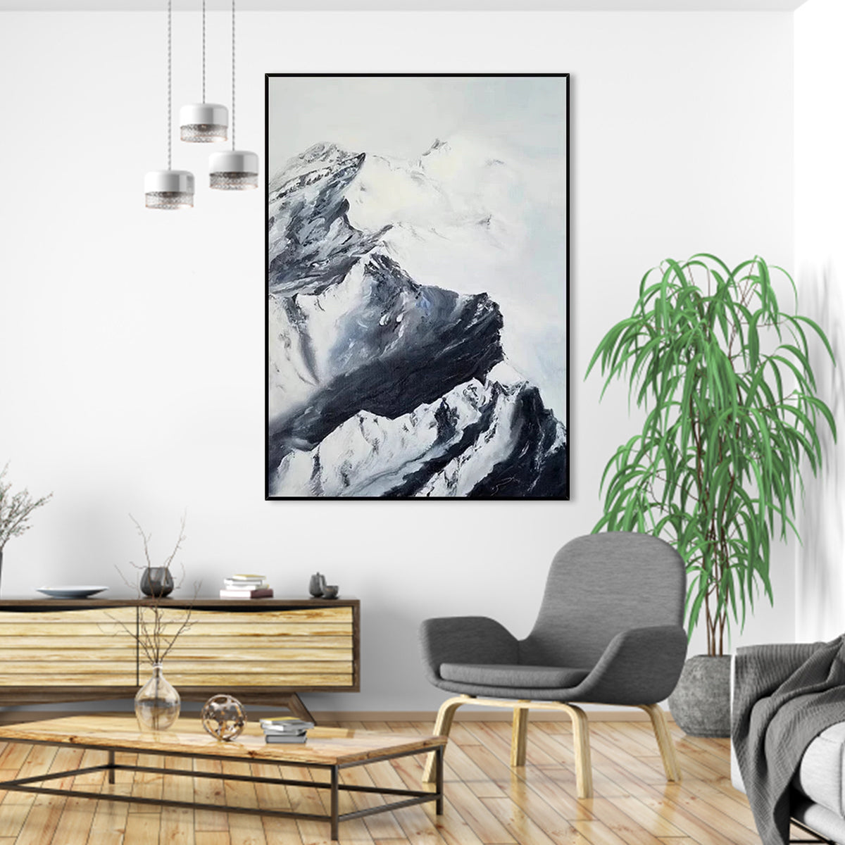 Black and White Snow Mountain