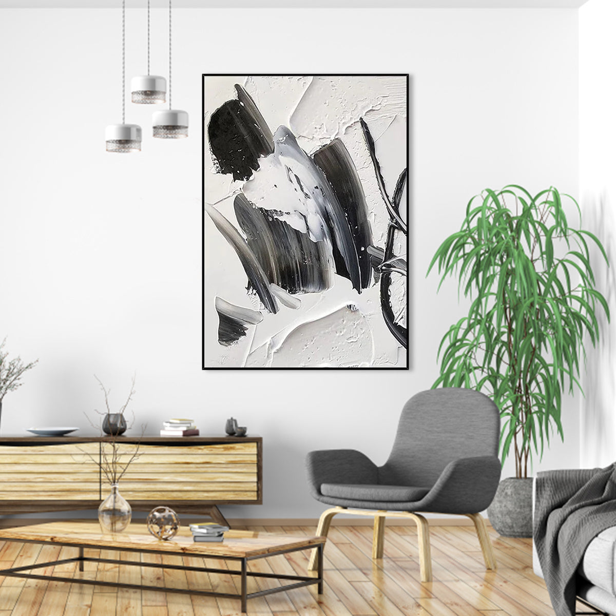 Black and White Woman - Modern Black and White Artwork