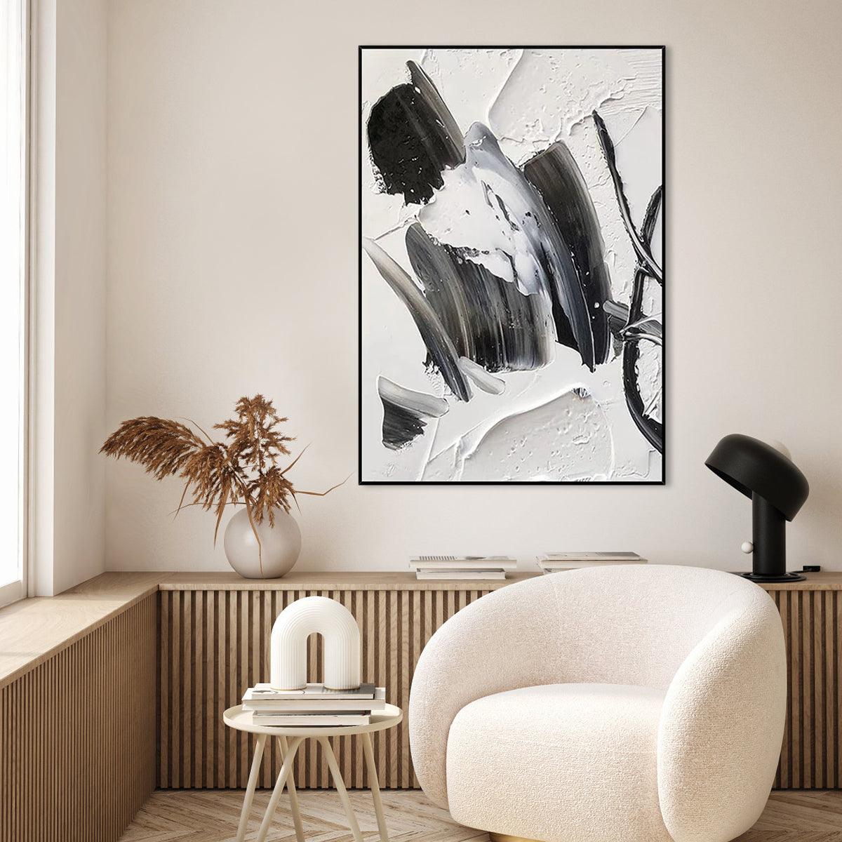 Black and White Woman - Modern Black and White Artwork