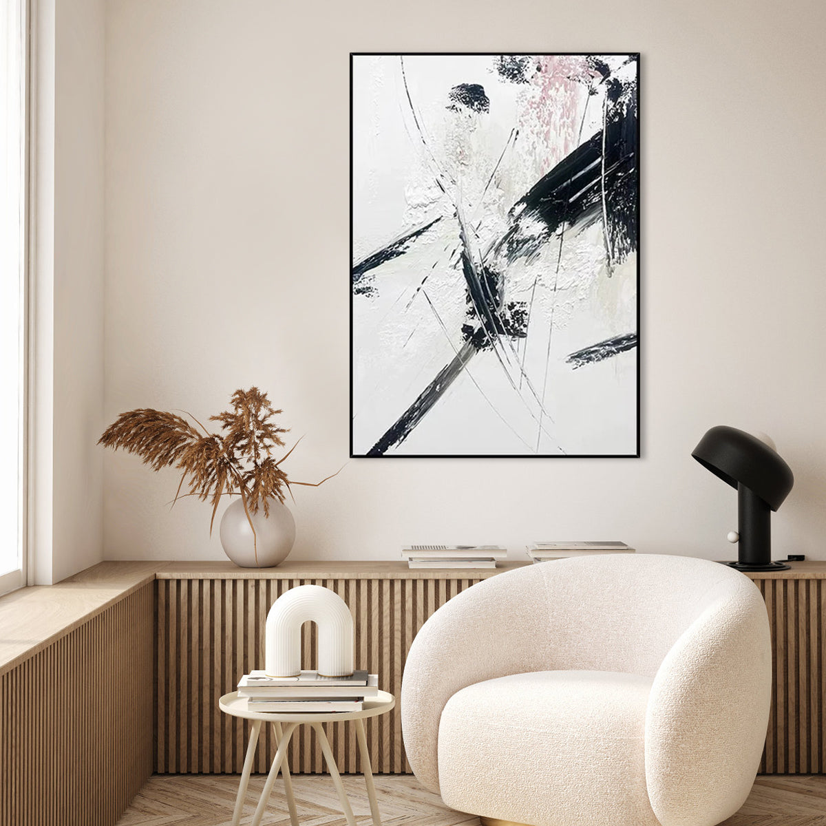Abstract Elegance - Black and White Canvas Art
