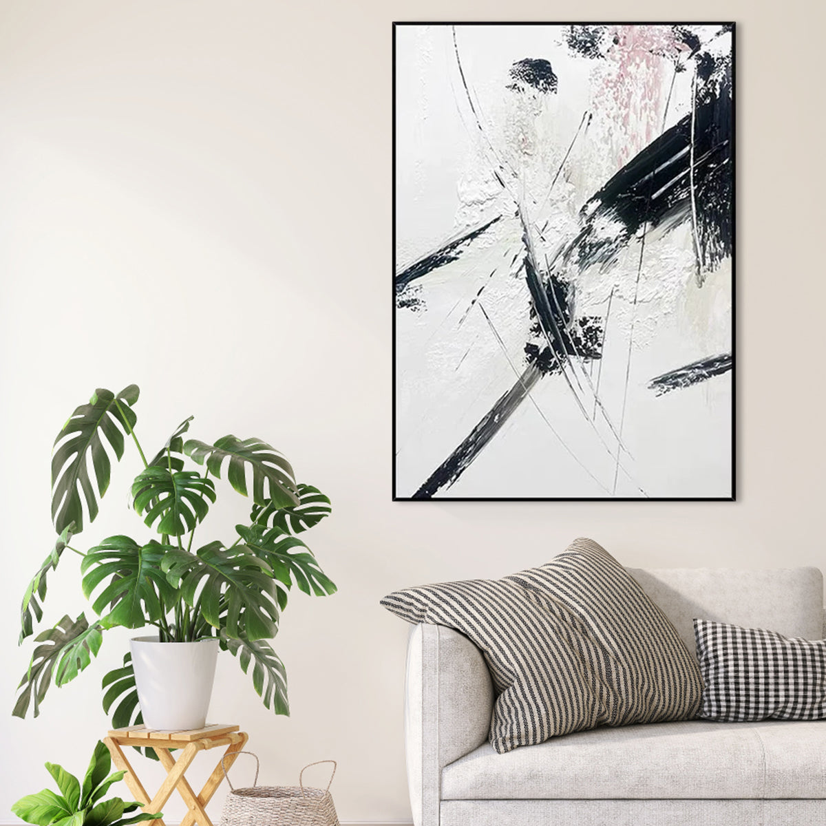 Abstract Elegance - Black and White Canvas Art