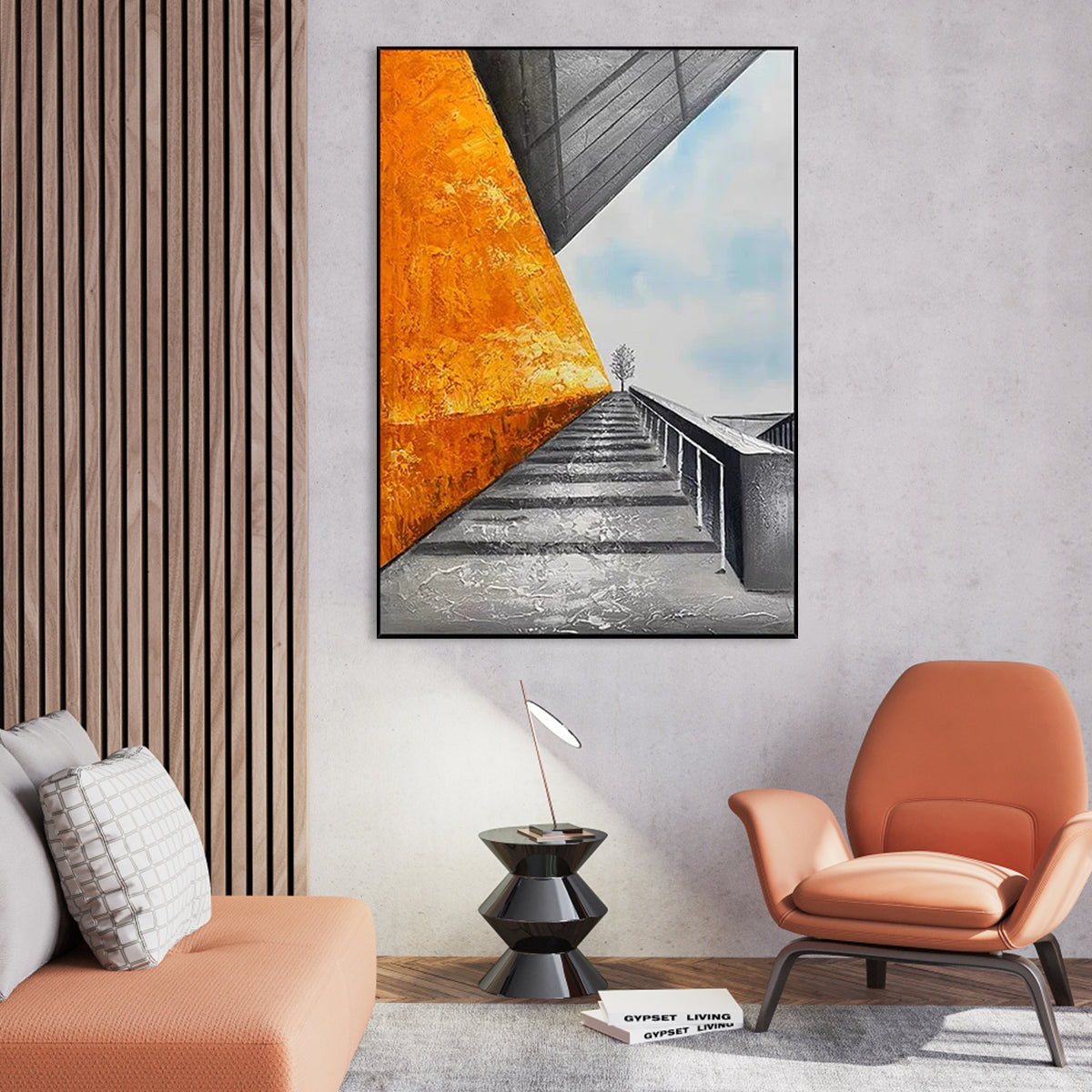 Chromatic Ascent contemporary modern abstract art geometric textured painting