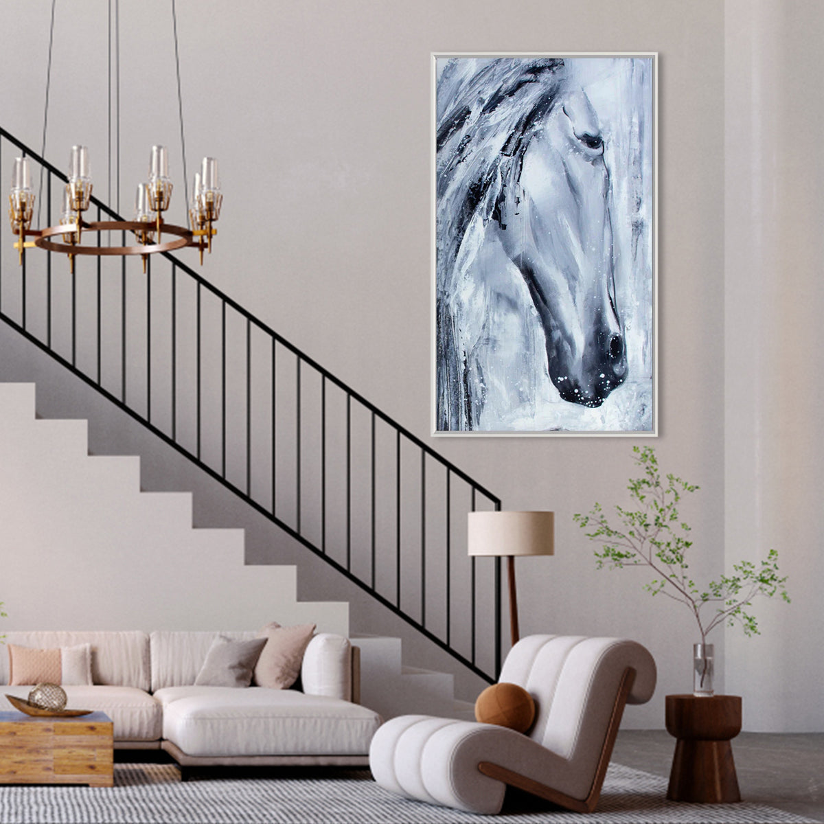Abstract horse art canvas wall painting – Equine Euphoria