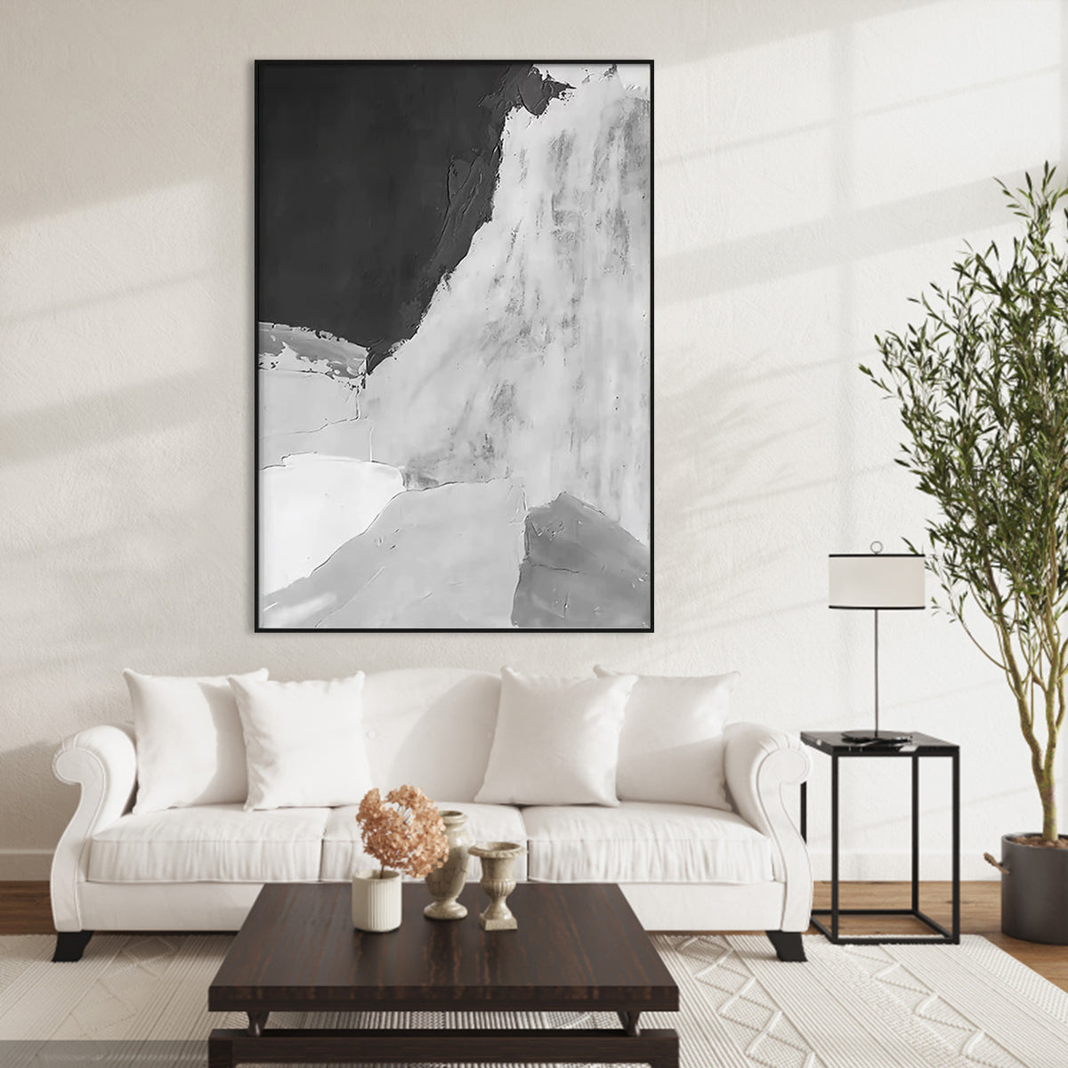 Gray and White Abstract