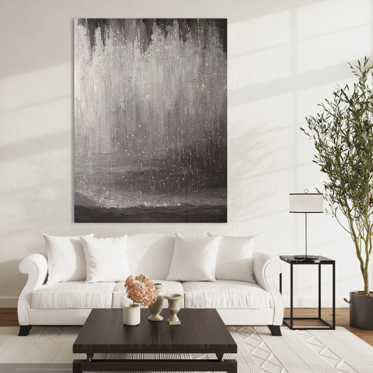Gray Matter abstract painting minimalist textured grey wall art