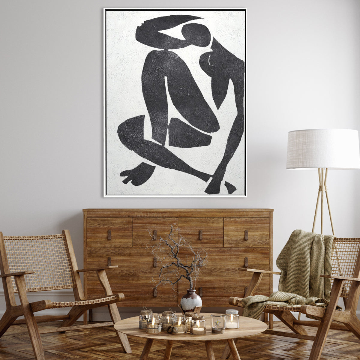 Noir Nu II - Abstract Art Figure Paintings