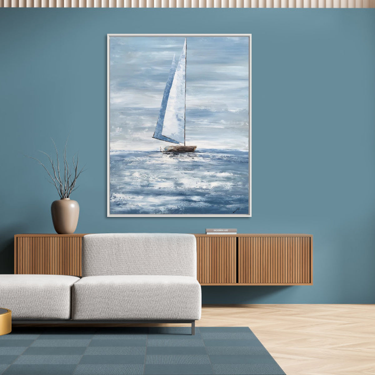 Sailing Far Away – Nautical Sailboat Painting