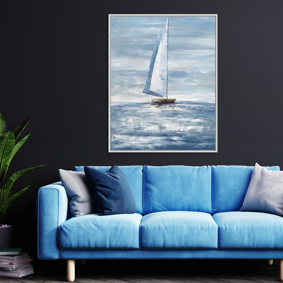 Sailing Far Away – Nautical Sailboat Painting