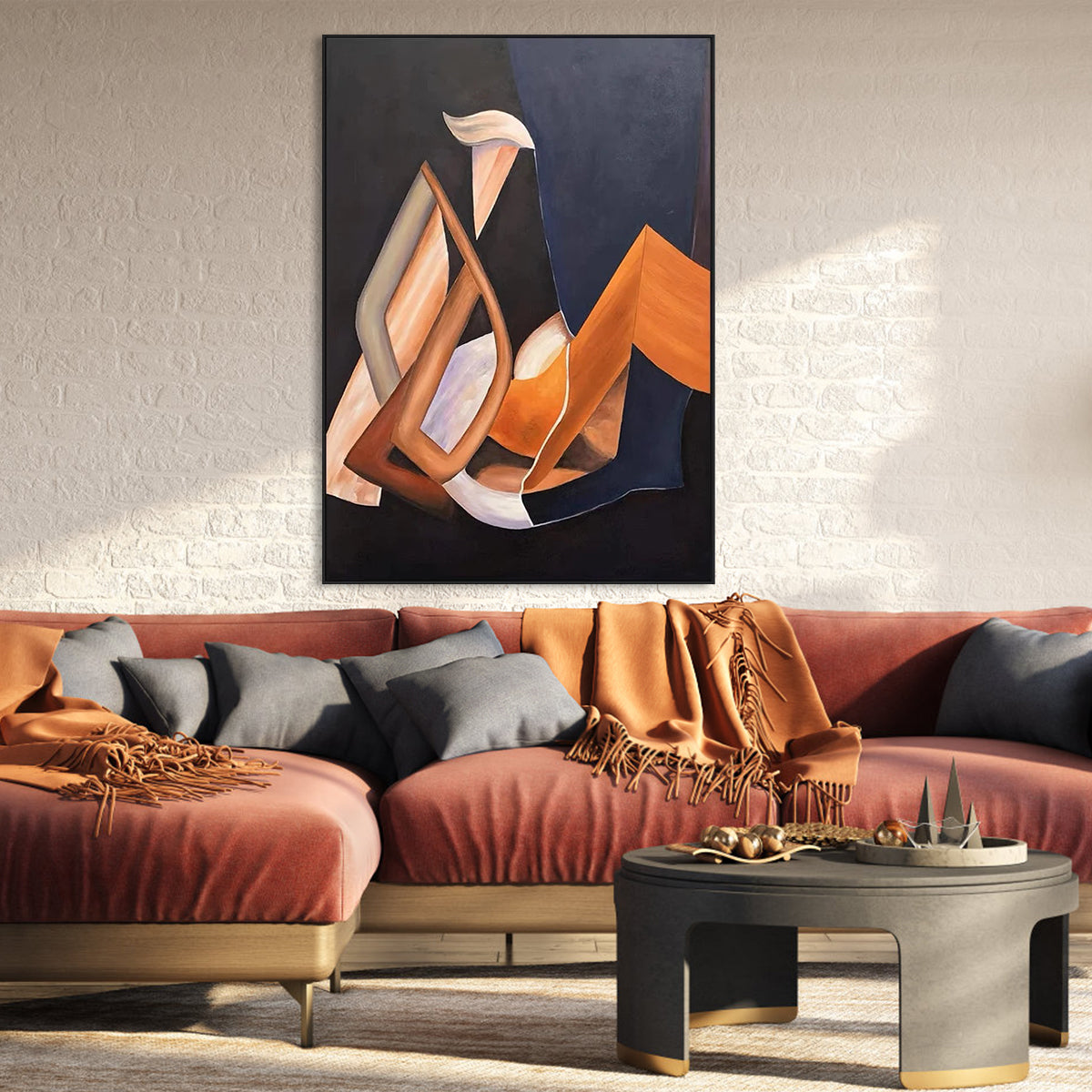 The Silence Self – modern wall art for living room, abstract geometric painting