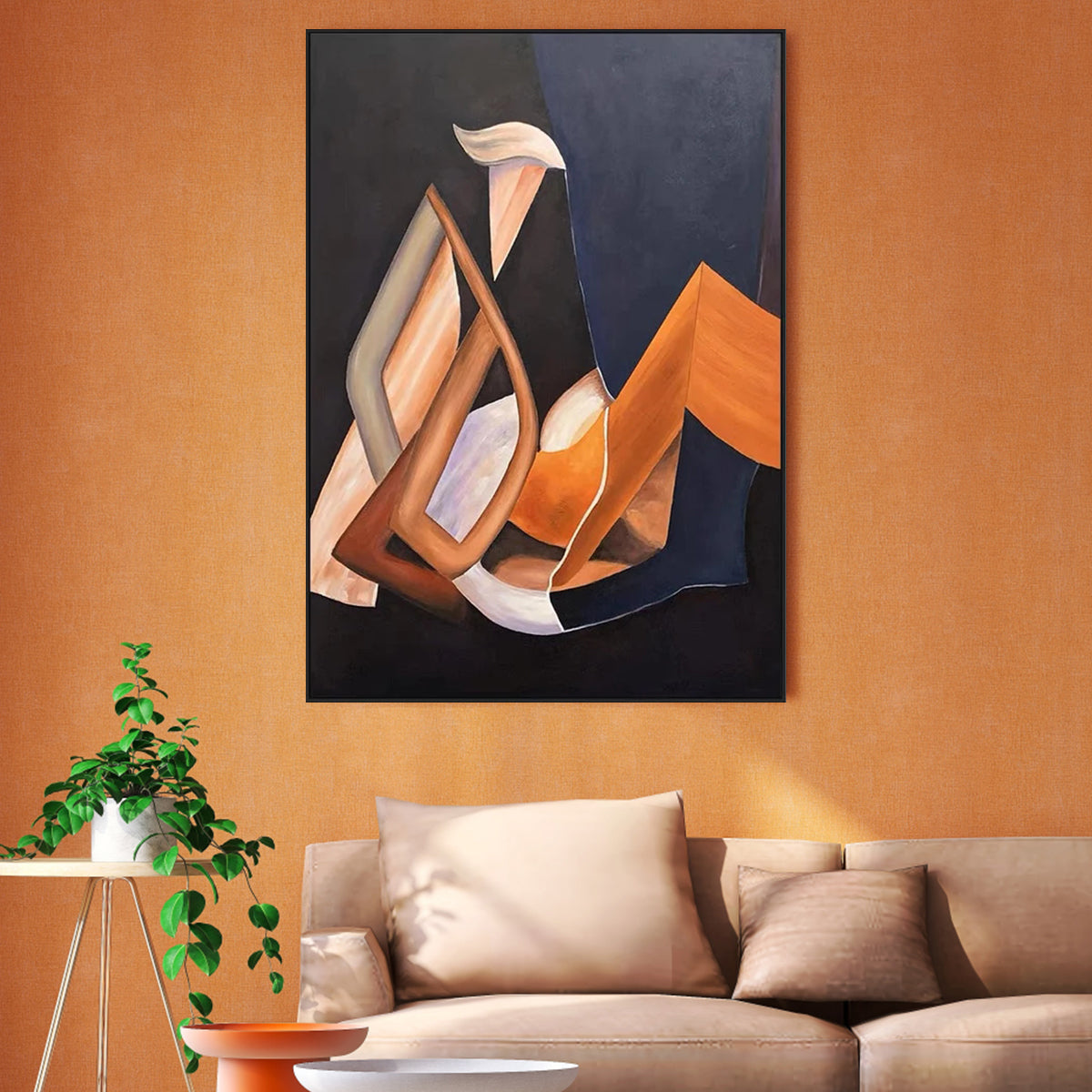 The Silence Self – modern wall art for living room, abstract geometric painting