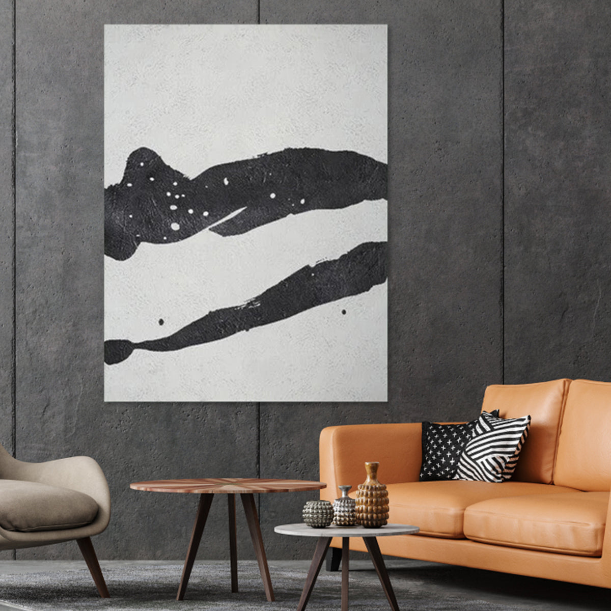 Versatility - Black and White Abstract Painting