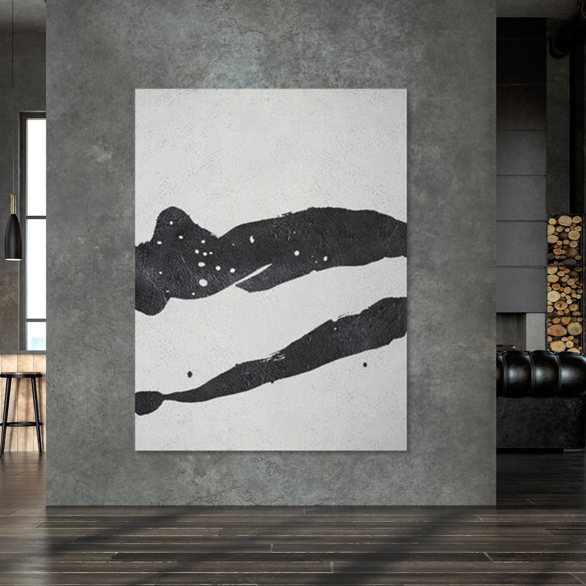 Versatility - Black and White Abstract Painting