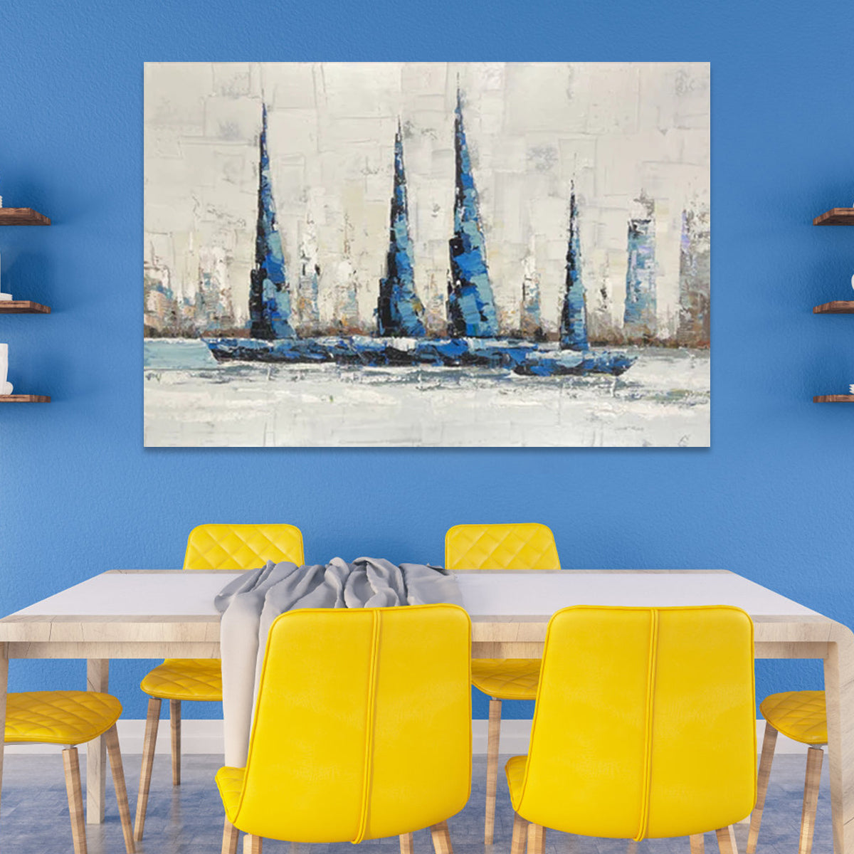 Voyage Canvas Abstract Sailing Boat Wall Art