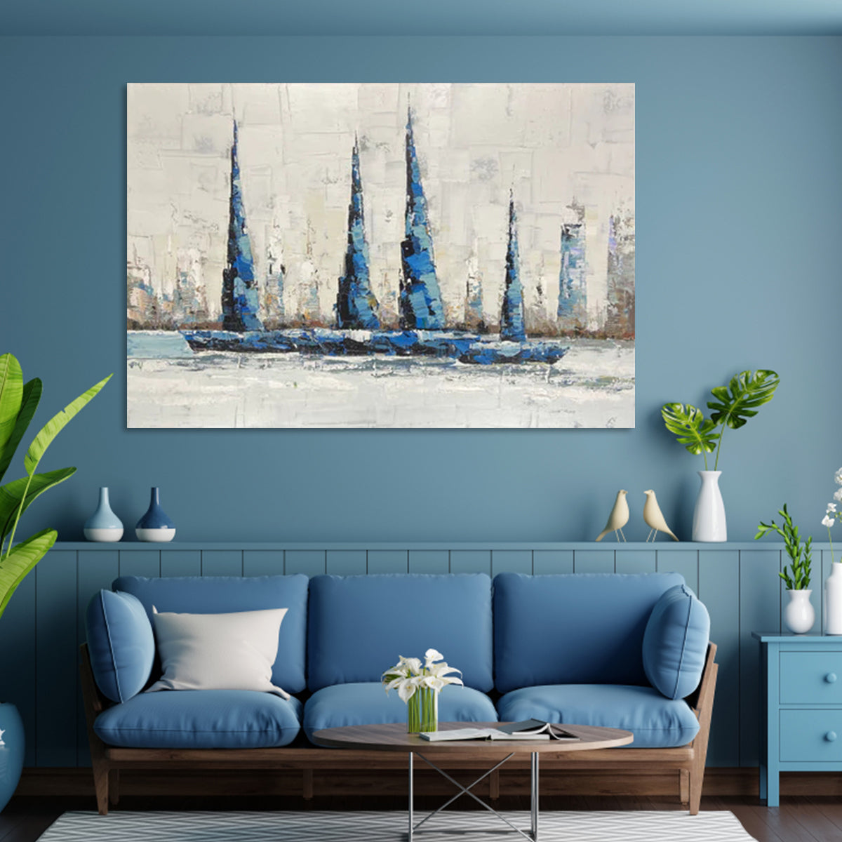 Voyage Canvas Abstract Sailing Boat Wall Art