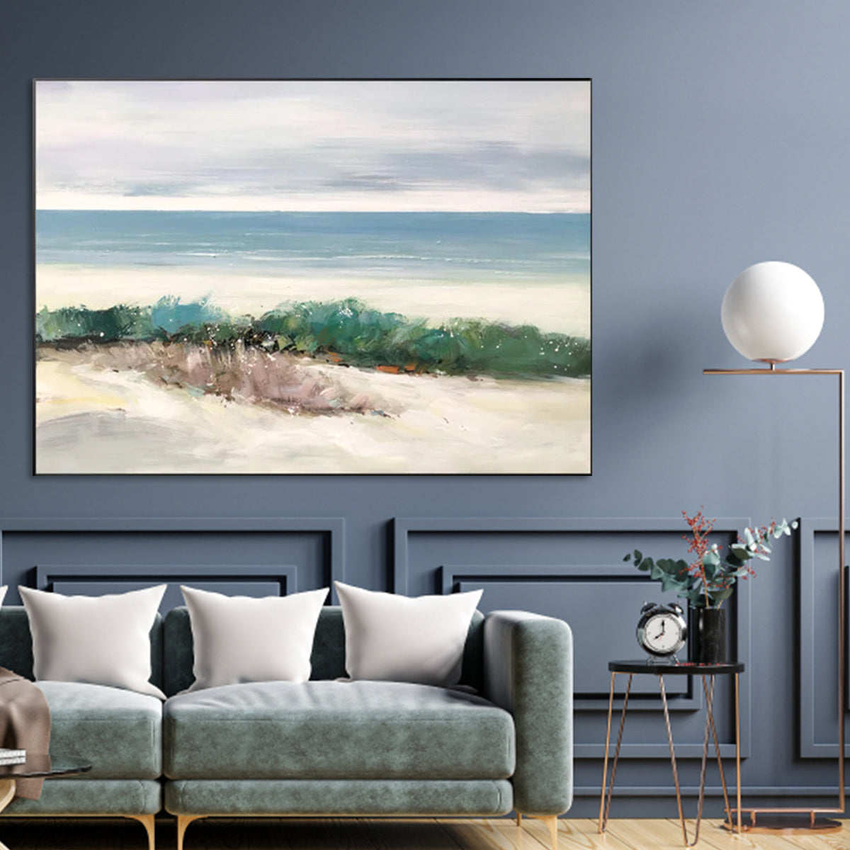 White Type Sand of Beach beach wall art, coastal art with soft pastel colors