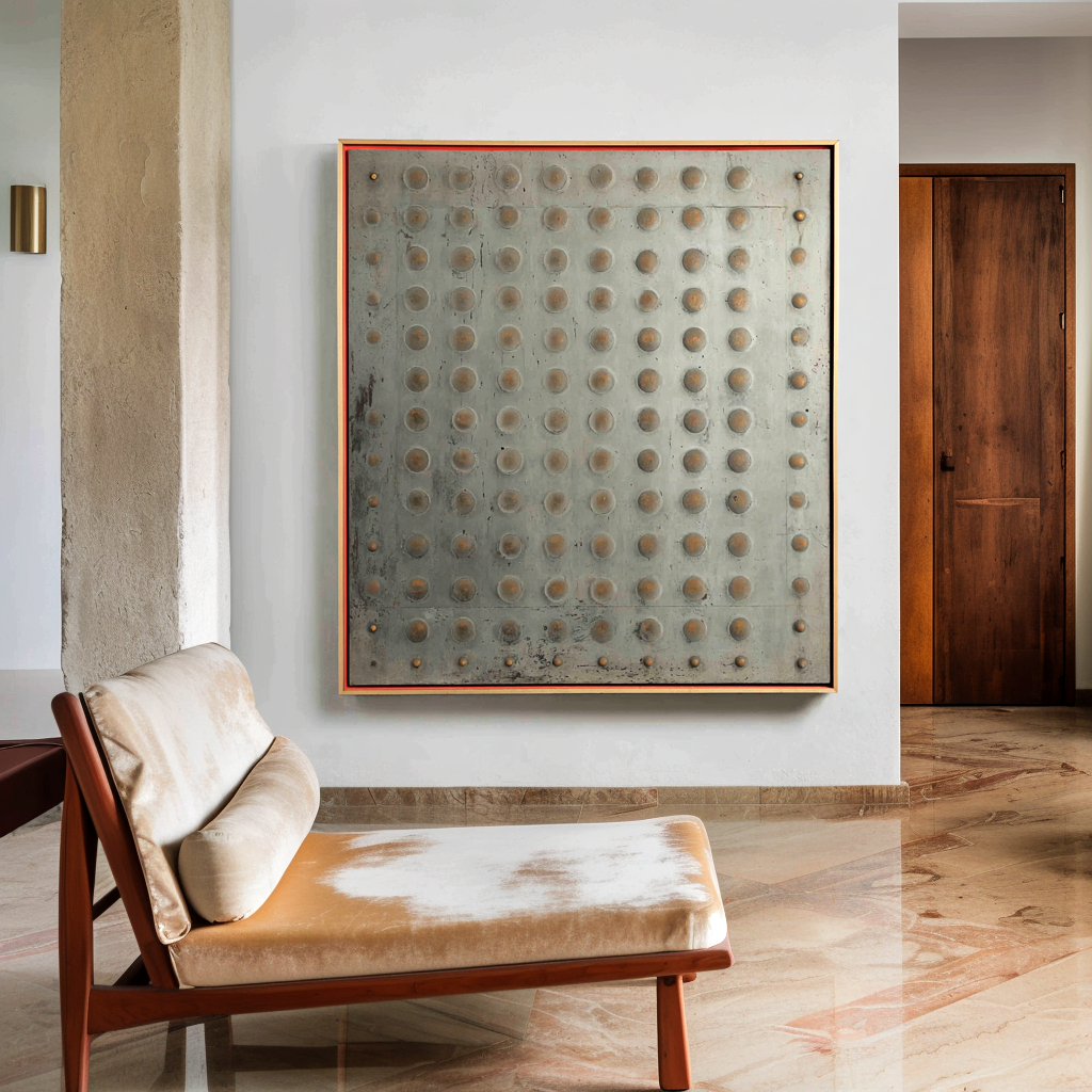 Abstract Geometric Texture Wall Art – Minimalist Industrial Pattern