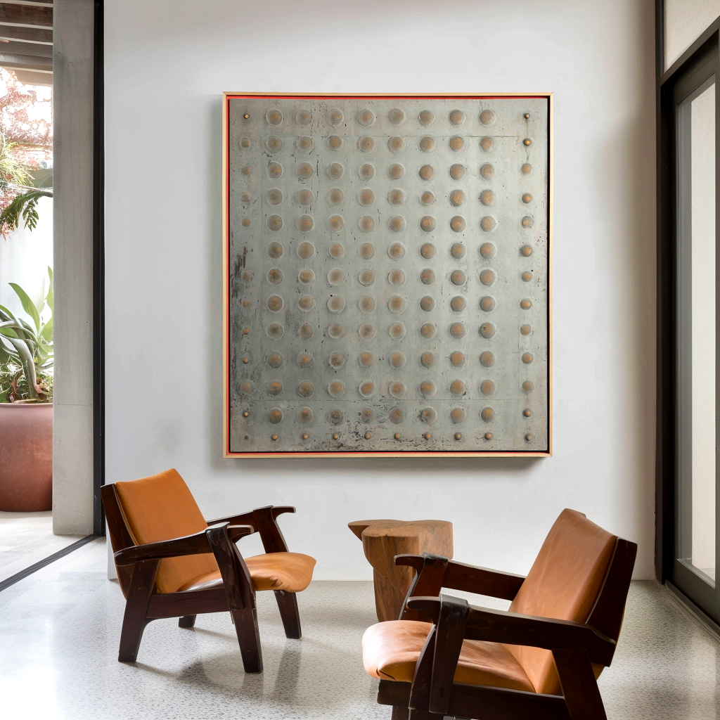 Abstract Geometric Texture Wall Art – Minimalist Industrial Pattern