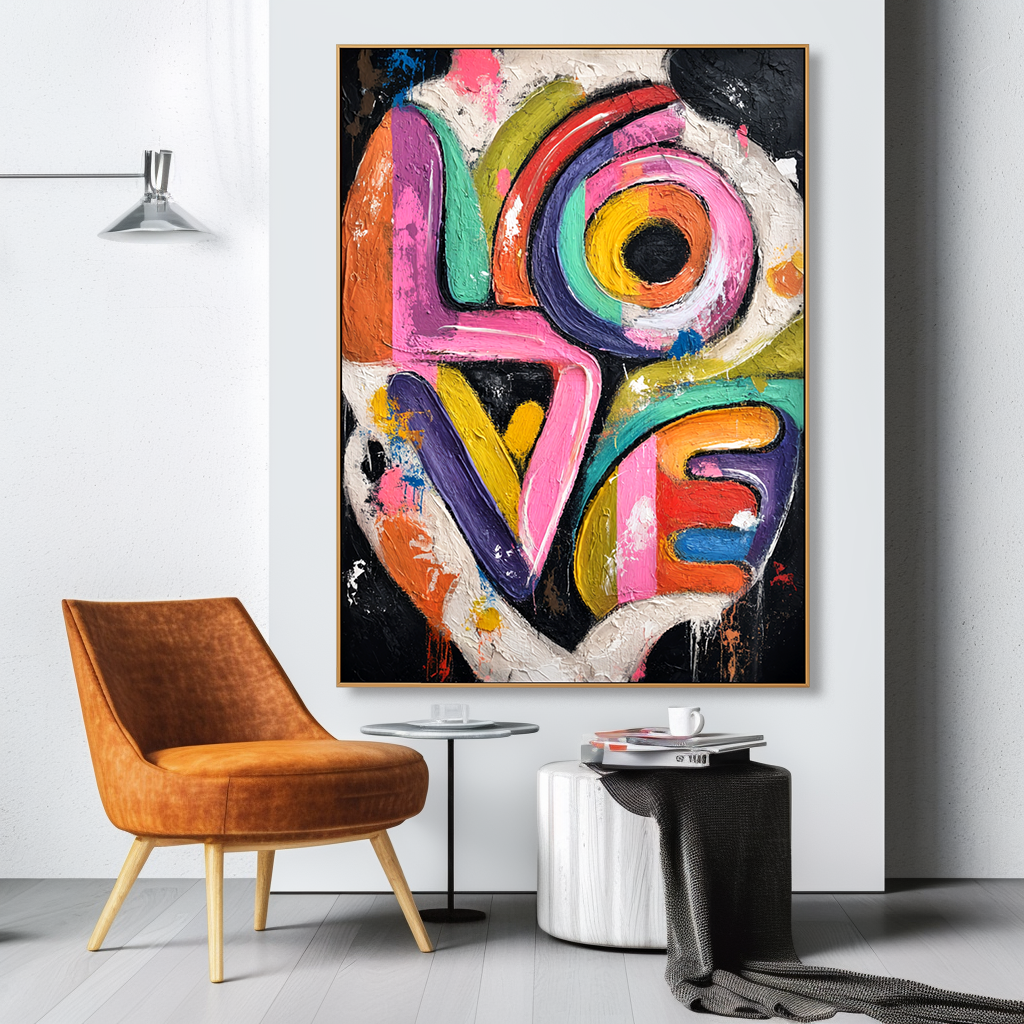 Bold Abstract Textured Wall Art with Expressive Color and Movement