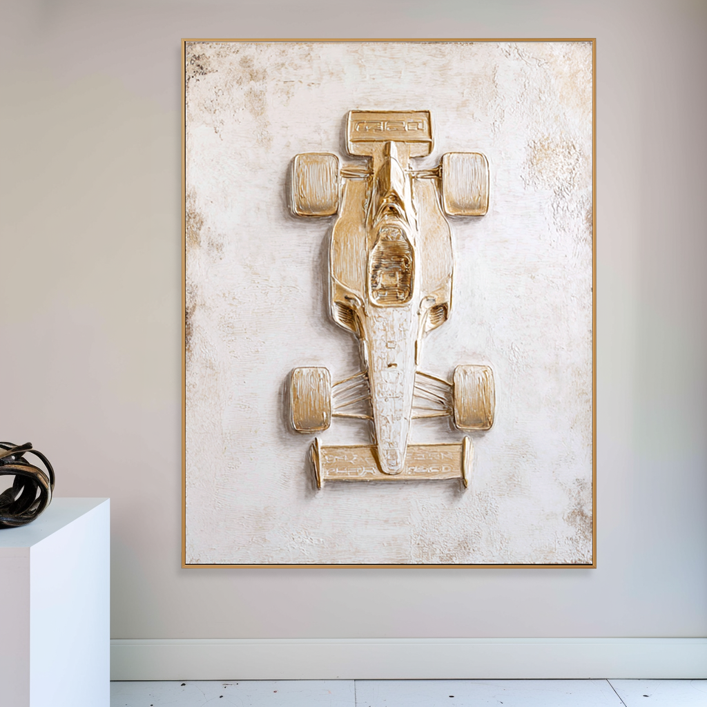 Velocity Icon – Textured Racing Car Wall Art