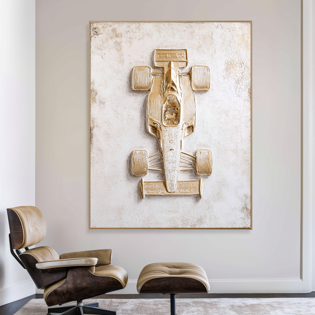 Velocity Icon – Textured Racing Car Wall Art