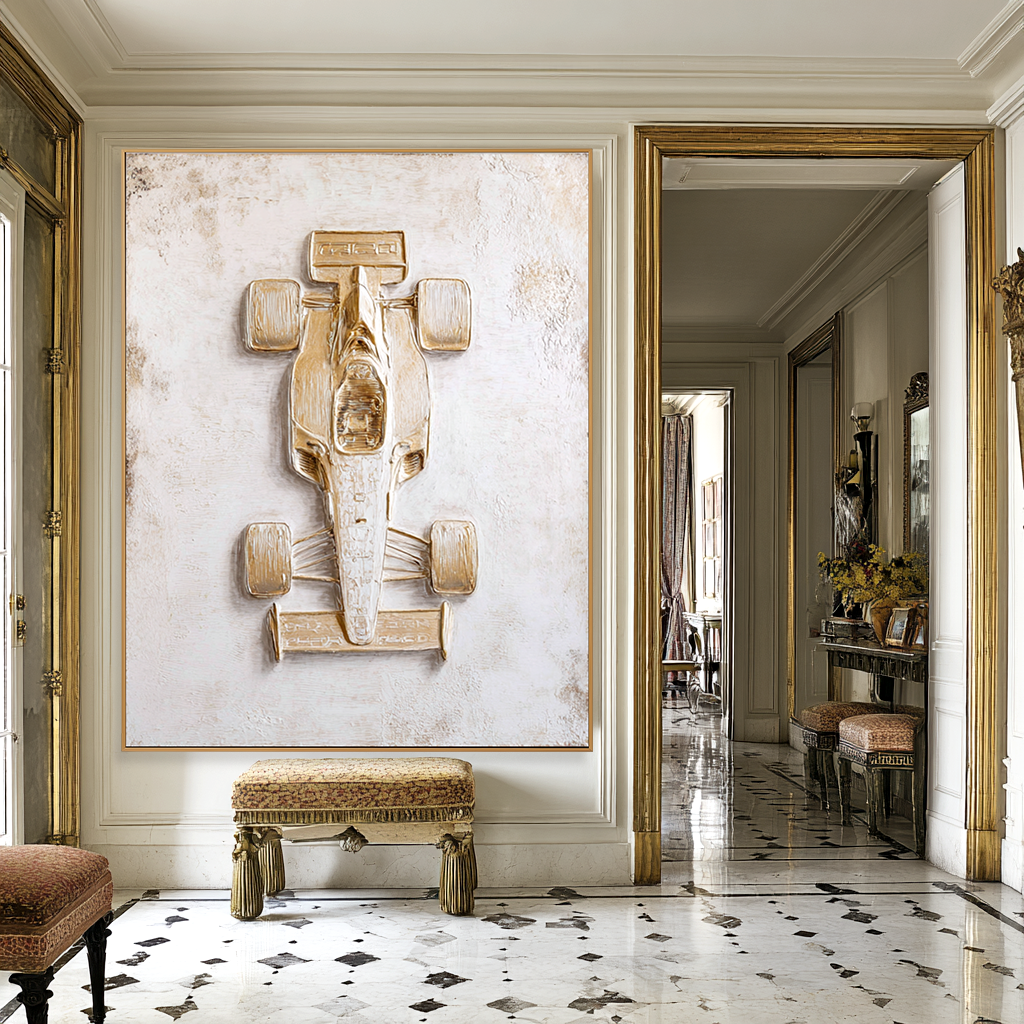 Velocity Icon – Textured Racing Car Wall Art