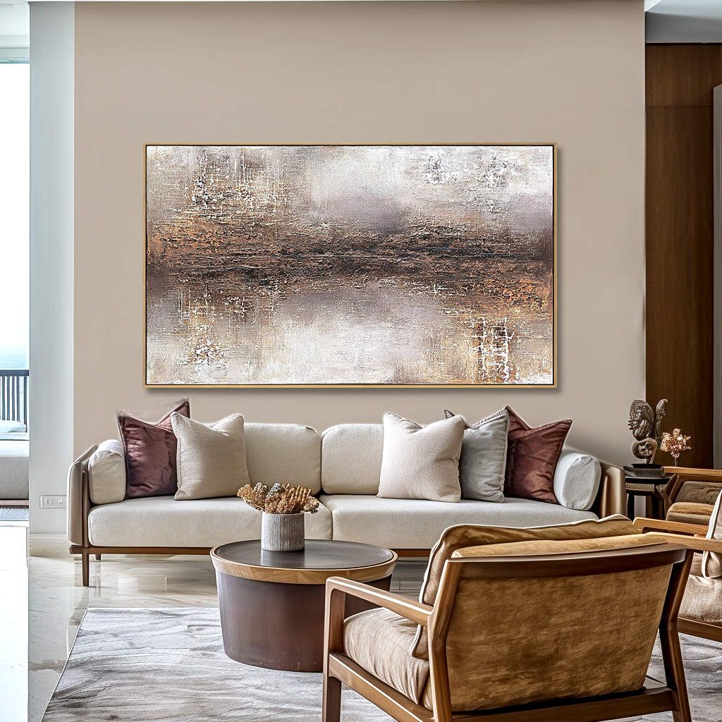 Abstract textured metallic landscape with gold, bronze, and silver tones