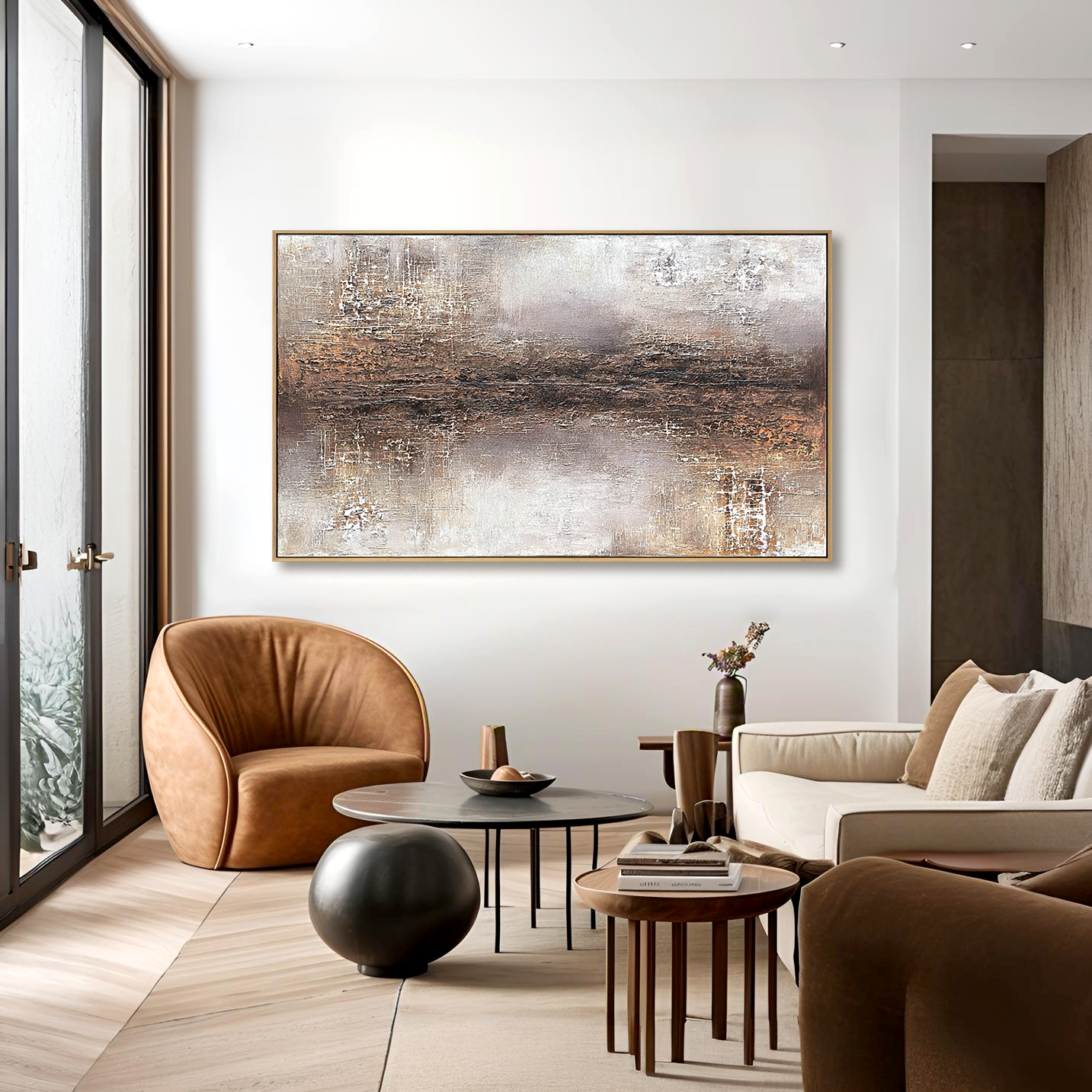 Abstract textured metallic landscape with gold, bronze, and silver tones
