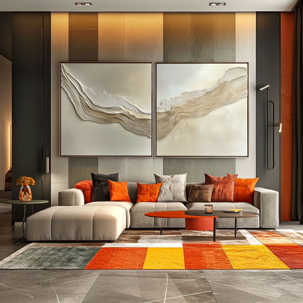 Textured abstract art set with soft beige, gold, and white tones depicting flowing waves.