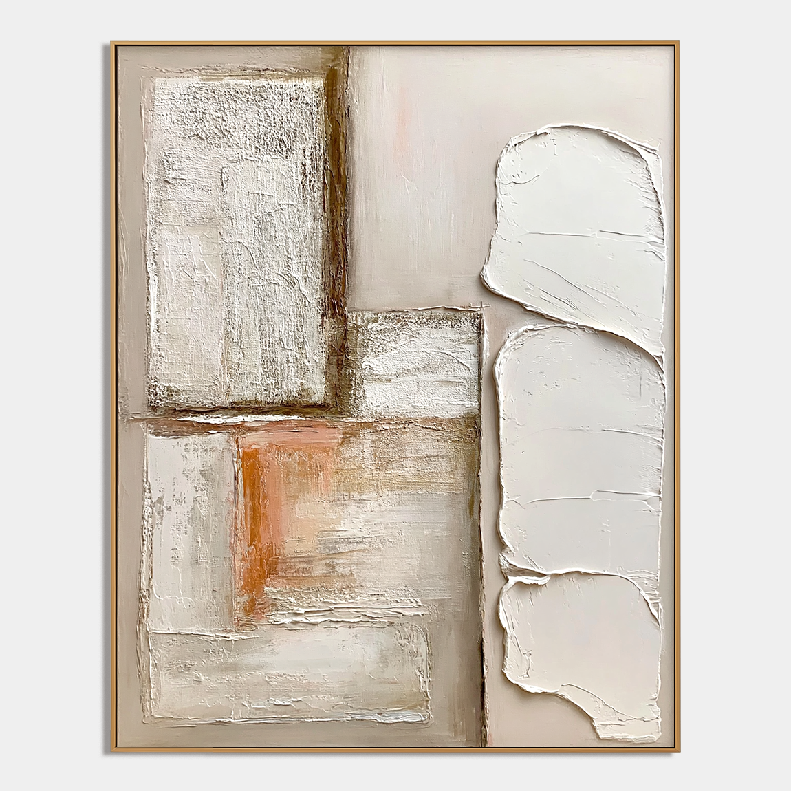 Wabi-sabi textured wall art with neutral minimalist design