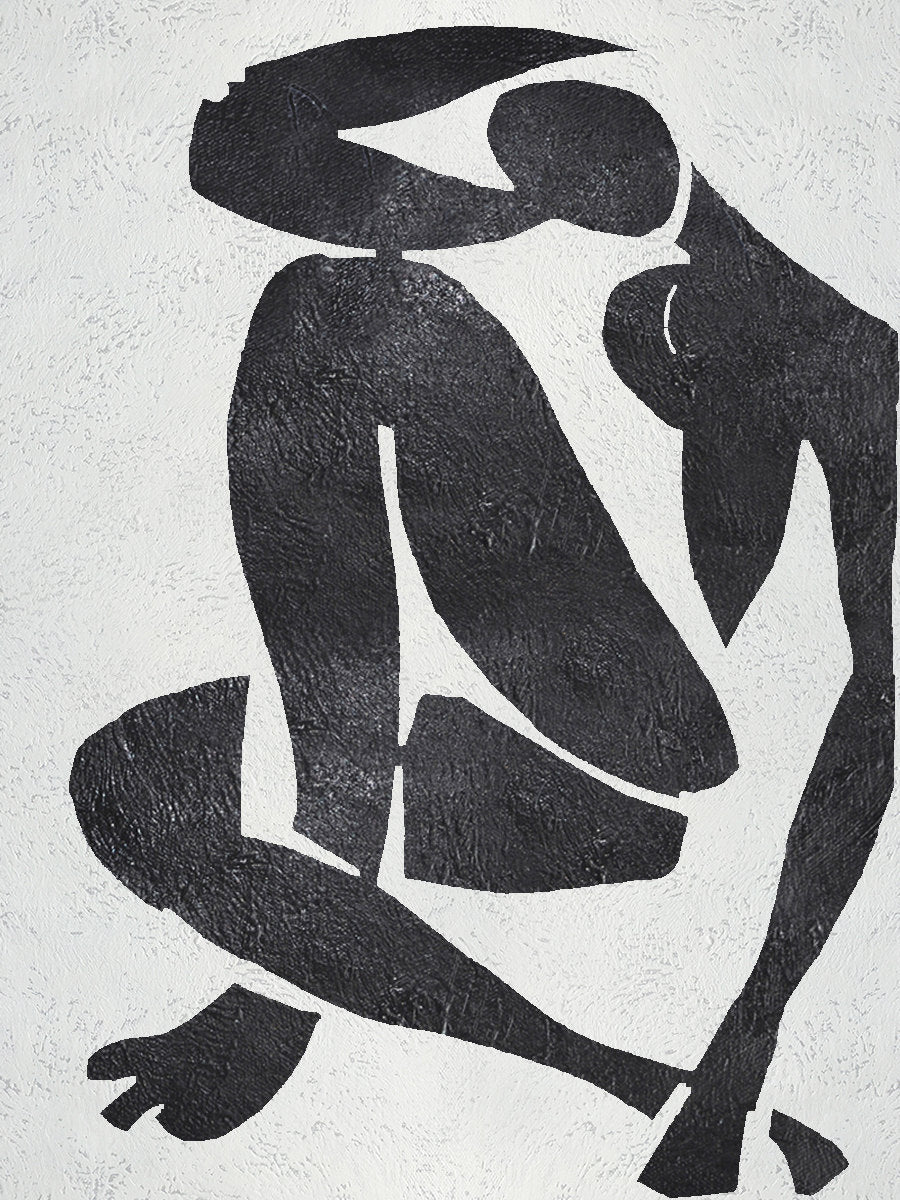 Noir Nu II - Abstract Art Figure Paintings