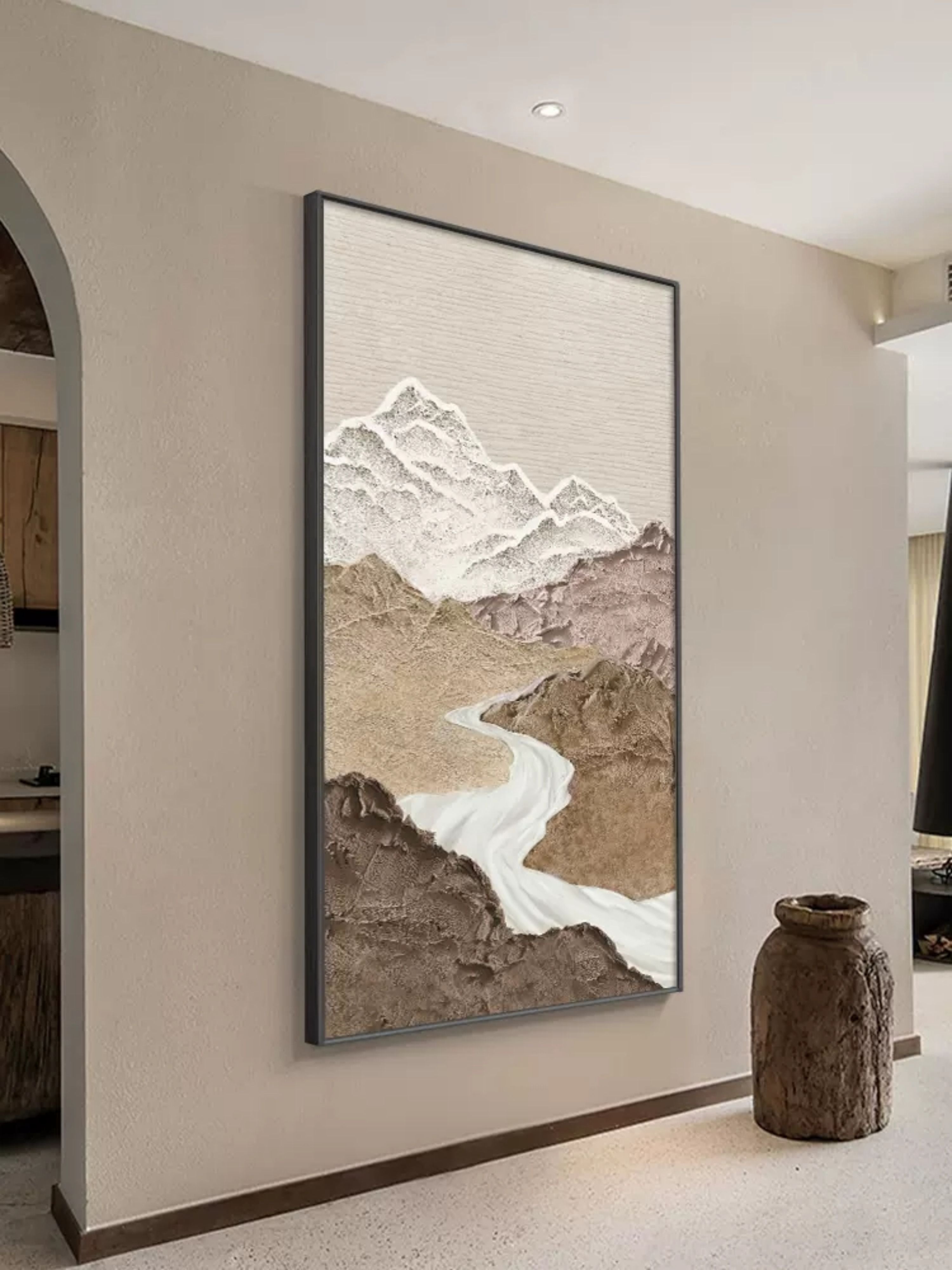 Abstract Mountain Wall – Abstract Mountain Textured Wall Art