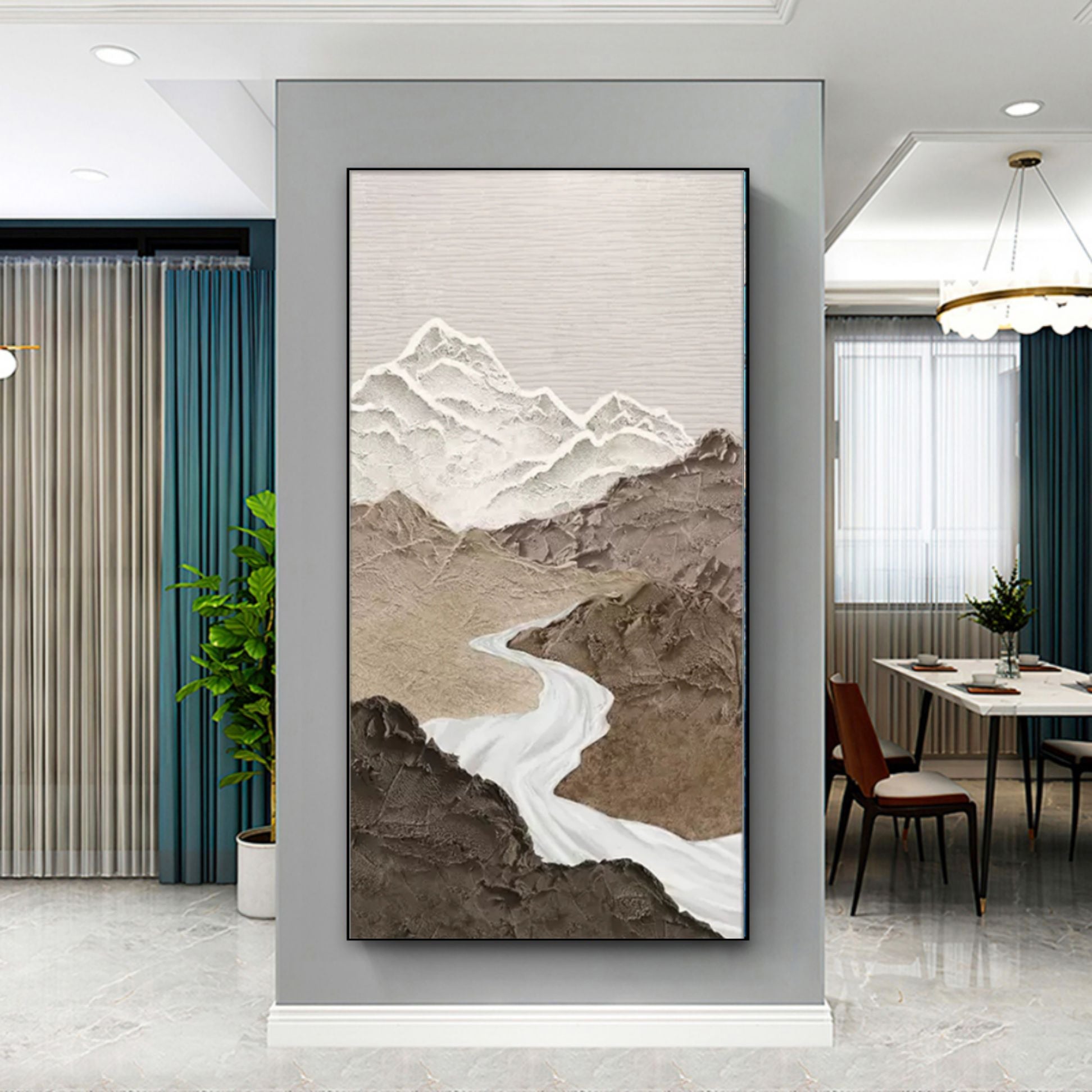 Abstract Mountain Wall – Abstract Mountain Textured Wall Art