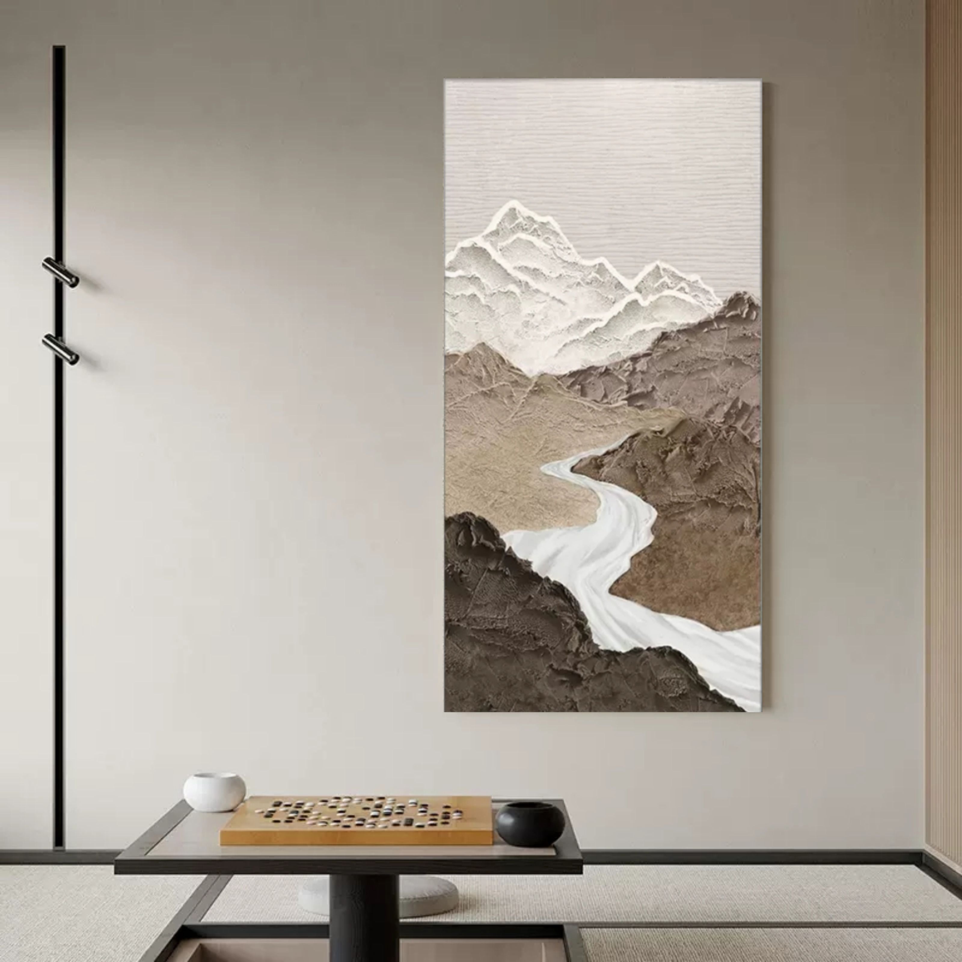 Abstract Mountain Wall – Abstract Mountain Textured Wall Art